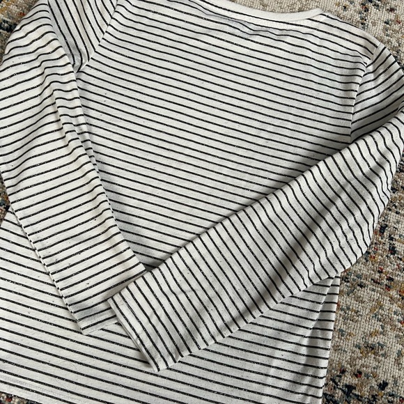 Primark Kids Black and White Striped Long Sleeve Tee - Picture 5 of 5
